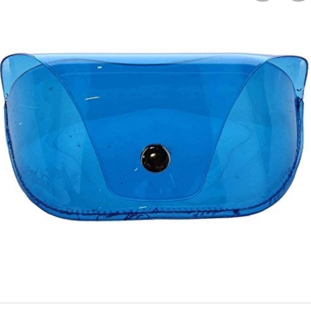 NEON Glasses Case blue with Button Closure.